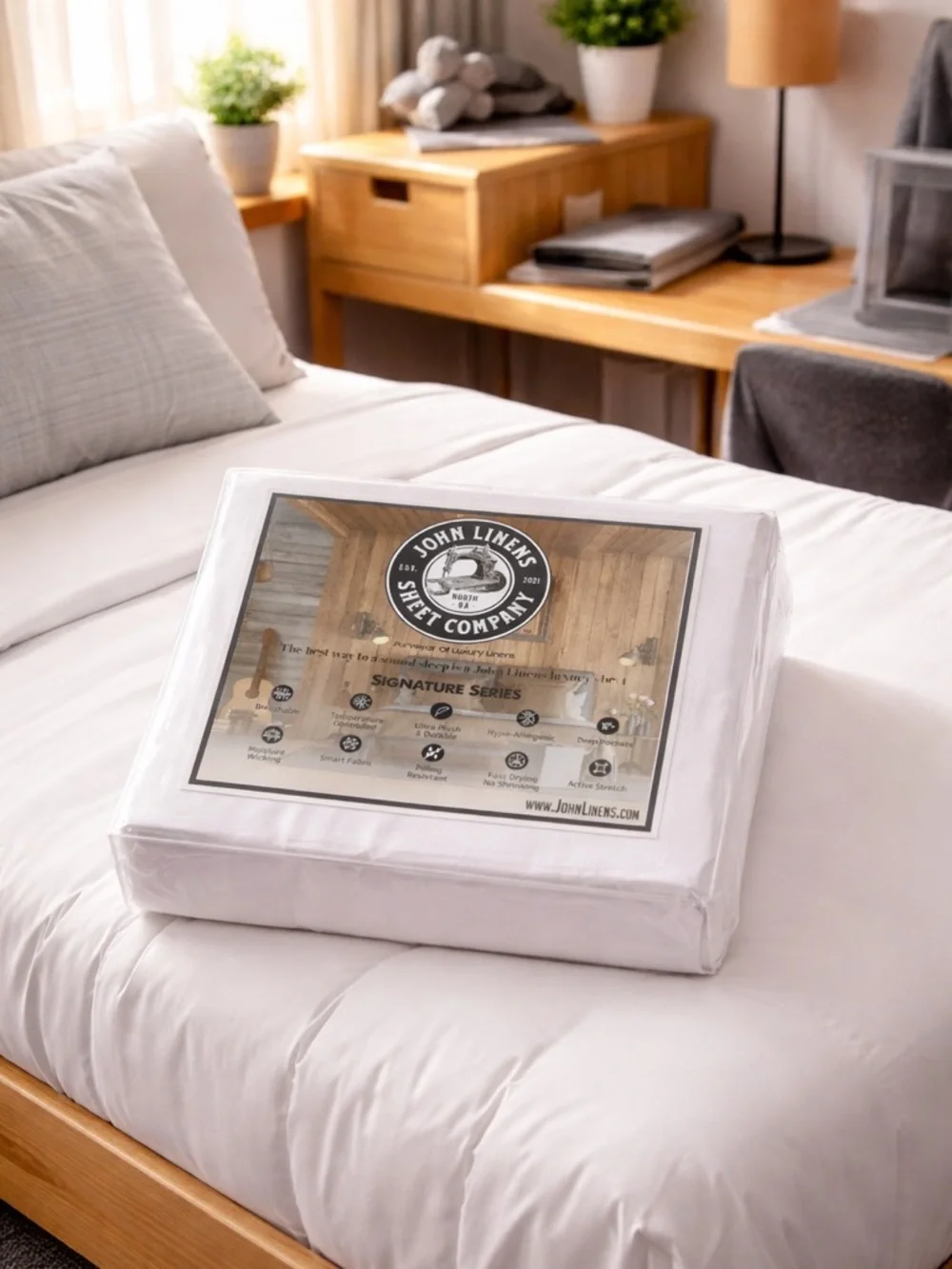 John Linens White Twin XL Cooling Sheet Set - Luxury Signature Series Ultra Soft